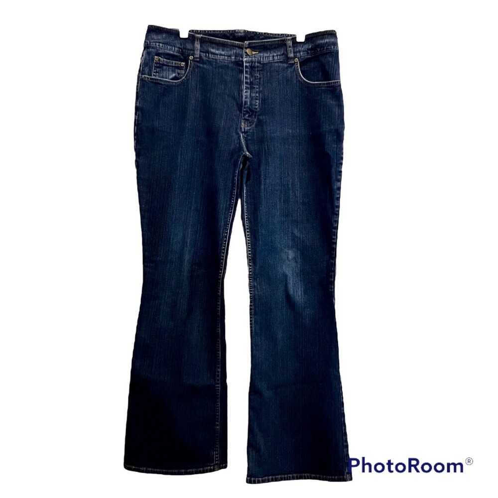 Monroe & Main Womens Bootcut Blue Jeans Cotton Blend Stretch Mid Rise Size 16 A